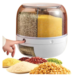 1 Organizador Giratorio de Granos y Cereales con Dispensador