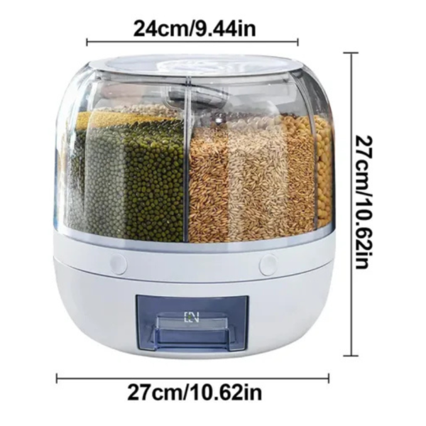 Organizador Giratorio de Granos y Cereales con Dispensador