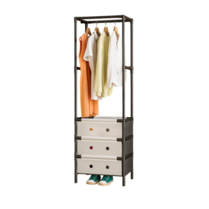 2 Closet Organizador de Ropa con Barra y 3 Gavetas