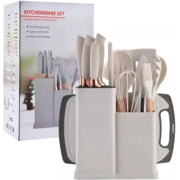 Set de Utensilios de Cocina 19 Piezas con Organizador