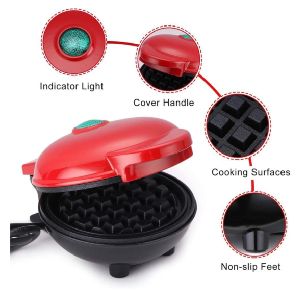 Mini Waflera Eléctrica Antiadherente 350W