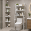 baño1 Combo Organizador de Baño: Esquinero 4 Niveles + Estante sobre Inodoro